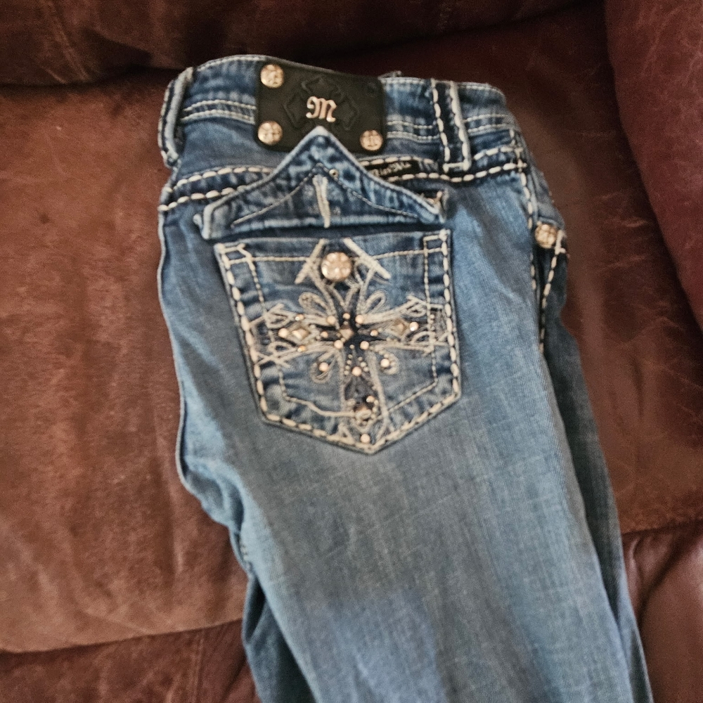 Women's Blue Embellished Jeans